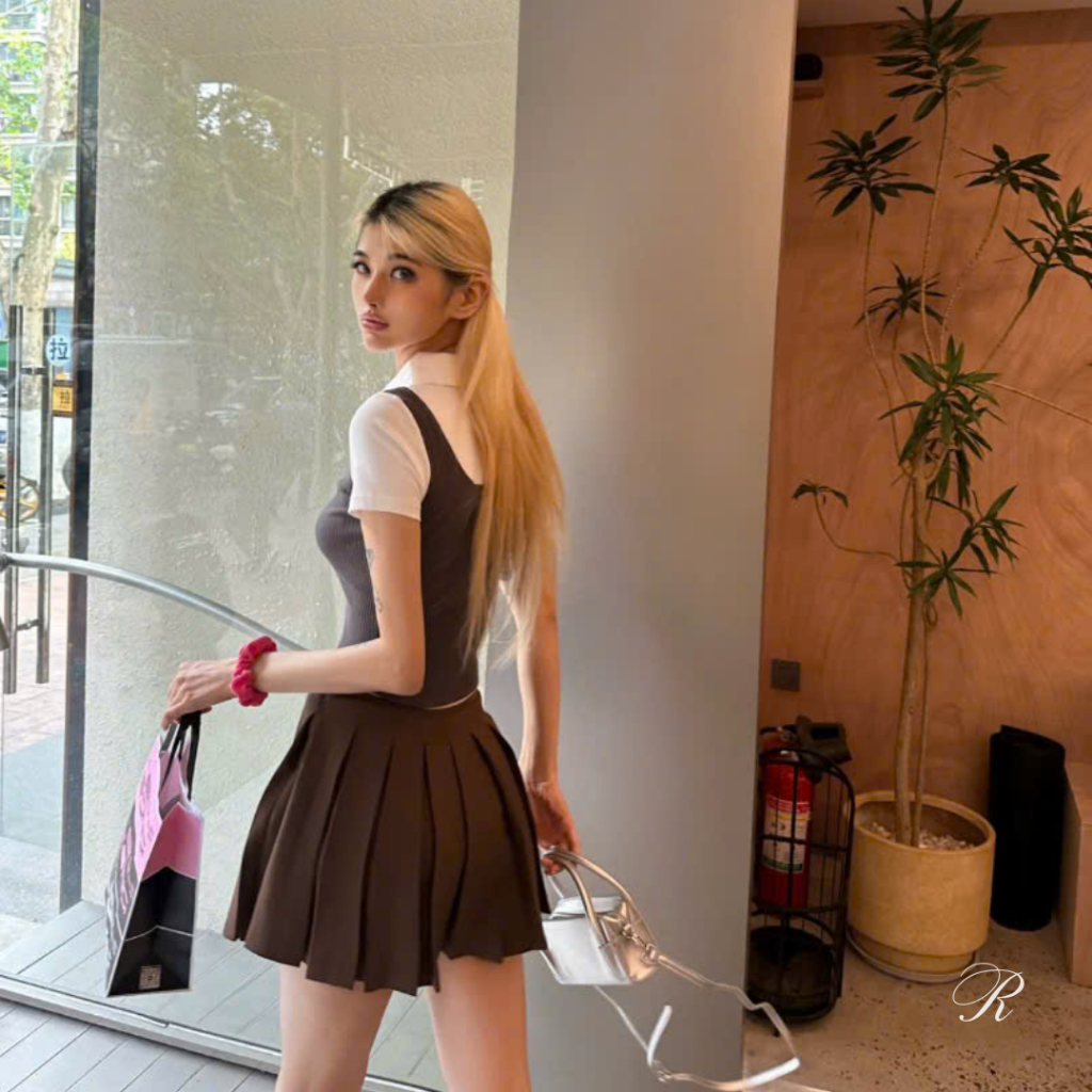 [pre-order] Dark Academia / Preppy Top, Áo babytee cộc tay cho nữ