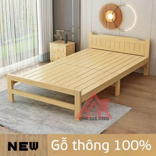 [HÀNG ĐẸP] Giường ngủ xếp gọn thông minh 100x195cm - Giường ngủ gỗ thông gấp gọn kèm nệm