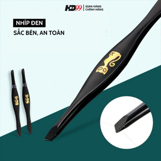  Nhíp nhổ lông nhíp nhổ râu WEIXIANG Chất liệu kim loại đầu xiên màu đen in logo mèo 