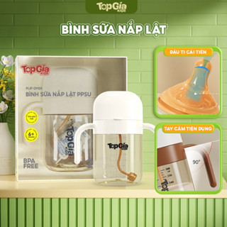 Bình sữa nắp lật Topgiakids chính hãng - Bình sữa chất liệu PPSU cao cấp cho bé