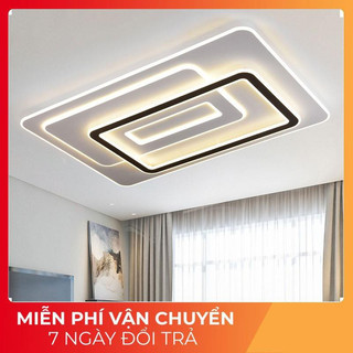 Đèn led ốp trần trang trí hình chữ nhật có 3 chế độ sáng tặng điều khiển bảo hành 12 tháng-Mã83hcn