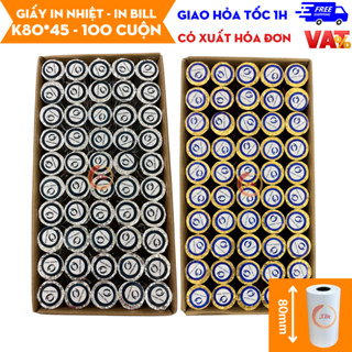 [Thanh Lý] Thùng 100 Cuộn Giấy In Hóa Đơn K80x45 Giấy In Bill Giấy In Nhiệt