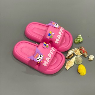  Dép lê Happy cho bé gái quai ngang bánh mì trẻ em siêu nhẹ Họa Tiết Kuromi D1 