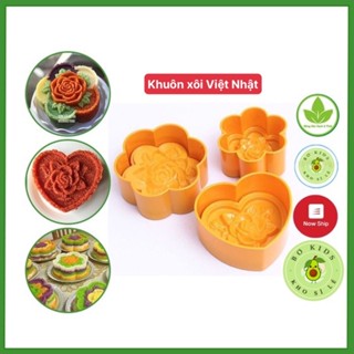  Khuôn Xôi Hình hoa Hồng Hình Trái Tim nhựa Việt Nhật đủ size Khuôn làm xôi làm bánh 