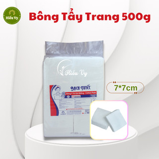 Bông tẩy trang Bạch Tuyết 500gam cắt miếng 7*7cm dày dặn dùng trong spa và cá nhân