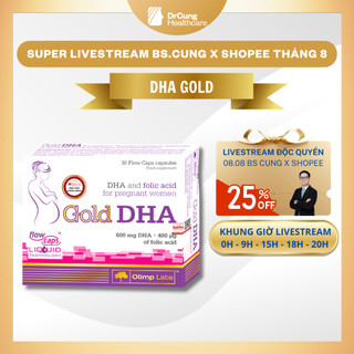 Bác Sĩ Cung Gold DHA Sabina - Viên Uống Bổ Sung DHA Bầu, Acid Folic Phụ Nữ Có Thai Và Sau Sinh (Hộp 30 Viên) [Chính Hãng