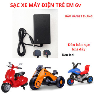 Sạc xe điện trẻ em, sạc xe máy điện trẻ em 6v/12v có đèn báo sạc