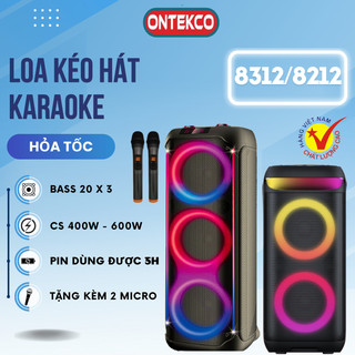 Loa kéo ONTEKCO PATYBOX 8212/ 8312 ( 3 bass 20 ) công suất 600W hát karaoke cực hay, bảo hành 12 tháng chính hãng