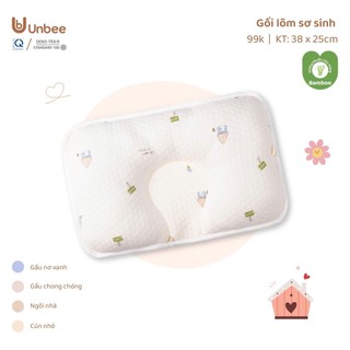 Gối bằng xô muslin unbee cho bé sơ sinh 24x38x2cm mềm mại, thấm hút mồ hôi
