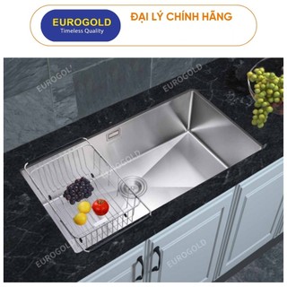 Chậu rửa bát 1 hố 💥 free ship 💥 bồn chậu rửa bát lắp âm bàn đá eurogold eus68045