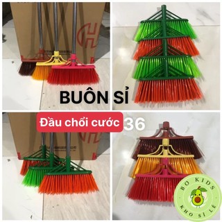 Sỉ đầu chổi cước quét nhà, đầu chổi quét nước có ren xoáy để lắp vào cán inox, cán gỗ