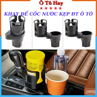 Khay để cốc 2in1 trên ô tô xe hơi xoay 360 độ