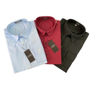 [GẤP HỘP- CAO CẤP] Sơ mi nam dài tay vải lụa cotton trơn mát chính hãng FATUNO dáng slimfit ôm trọn bờ vai nam tính