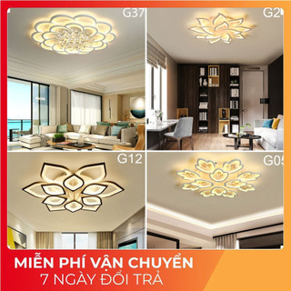 Đèn  Ốp Trần Trang Trí Phòng Khách 12 Cánh, 3 Chế Độ Sáng Có điều khiển tăng chỉnh ánh sáng