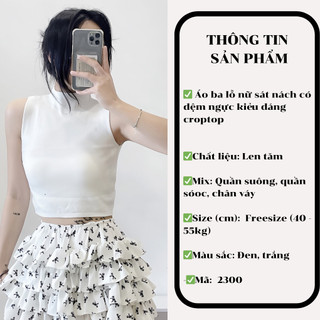 Áo ba lỗ thun gân co dãn basic Aobalo2300_P0K34