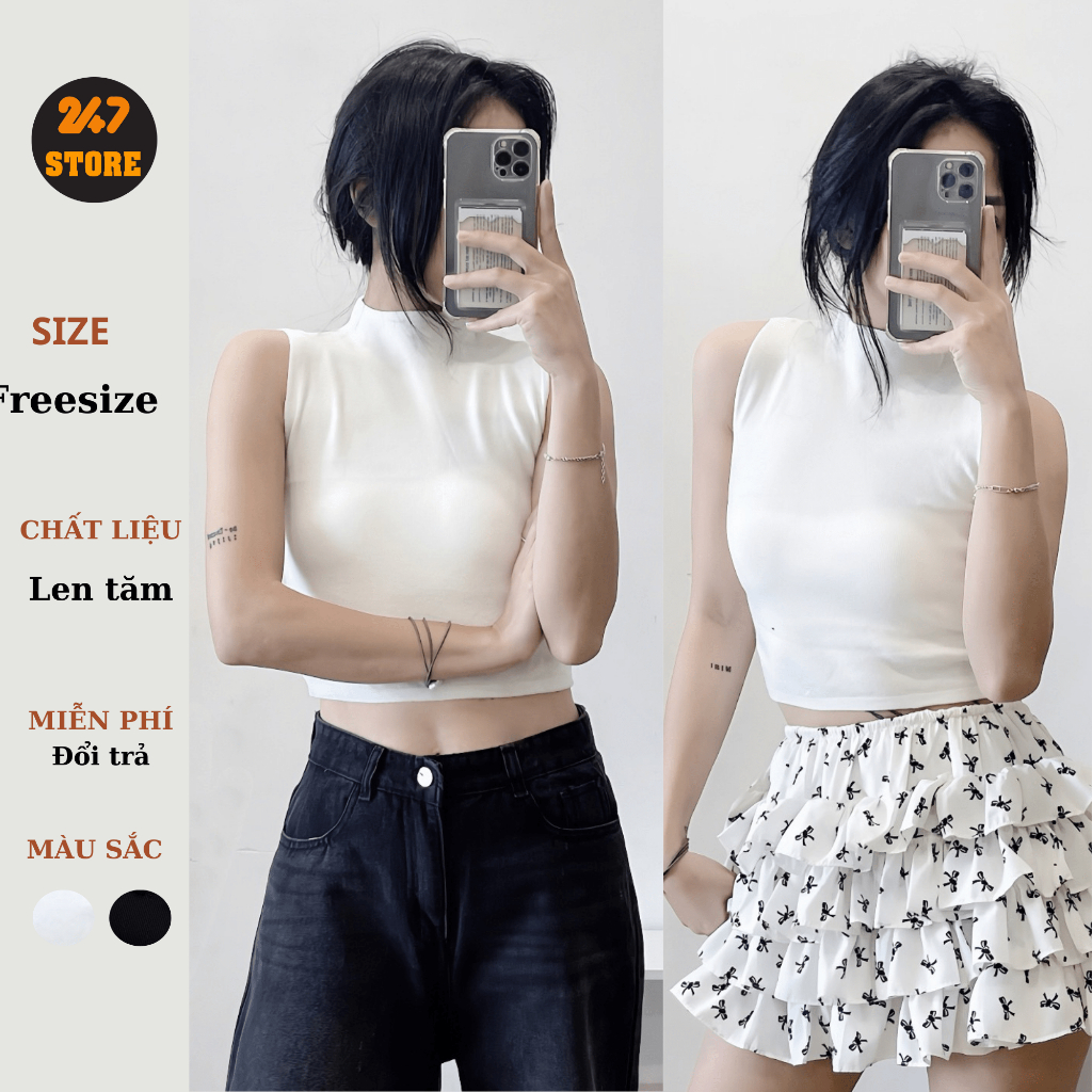 Áo ba lỗ thun gân co dãn basic Aobalo2300_P0K34