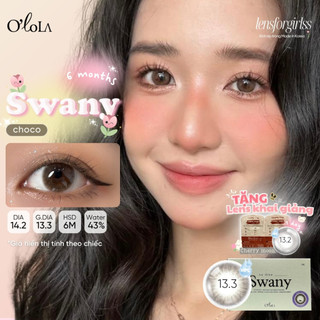 Kính áp tròng sz GIÃN TRÒNG ẨM CAO nâu choco giãn nhẹ SWANY PURE CHOCO chính hãng OLOLA | Lens cận | LENSFORGIRLSS