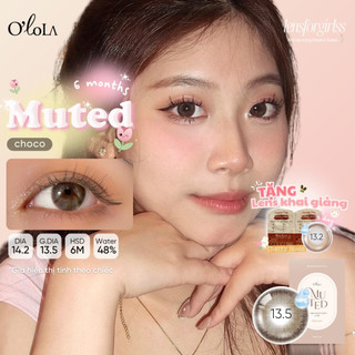 Kính áp tròng sz GIÃN TRÒNG ẨM CAO nâu choco tự nhiên giãn tròng MUTED CHOCO chính hãng OLOLA Lens cận | LENSFORGIRLSS