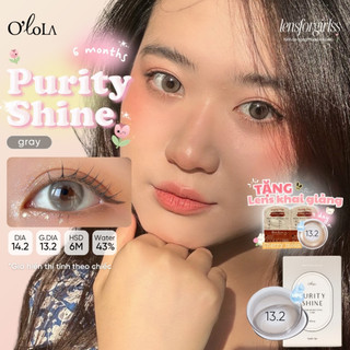Kính áp tròng sz GIÃN TRÒNG ẨM CAO xám trà trong trẻo PURITY SHINE GRAY chính hãng OLOLA | Lens cận | LENSFORGIRLSS