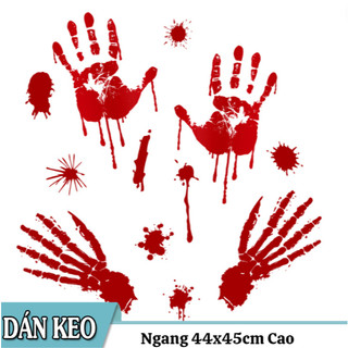 Decal trang trí tường HALLOWEEN - CẶP TAY MÁU KINH DỊ