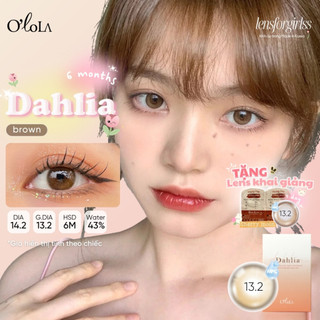 Kính áp tròng sz GIÃN TRÒNG ẨM CAO nâu phủ bóng tự nhiên DAHLIA BROWN chính hãng OLOLA | Lens cận| LENSFORGIRLSS
