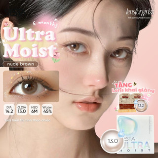 Kính áp tròng nâu sữa ULTRA MOIST NUDE BROWN dành cho mắt nhạy cảm chính hãng SIESTA | Lens cận | LENSFORGIRLSS