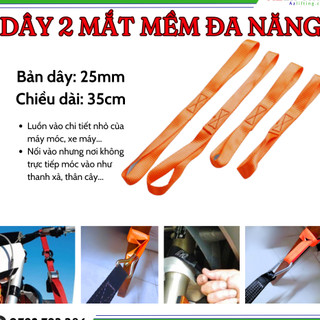 Dây polyester hai đầu mắt đa năng cột chở hàng hóa, xe máy, pallet
