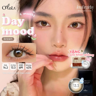 Kính áp tròng sz GIÃN TRÒNG ẨM CAO hiệu ứng hightlight bóng mắt DAYMOOD BROWN chính hãng OLOLA  | LENSFORGIRLSS
