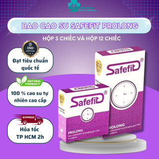 Bao cao su Safefit Prolong kéo dài thời gian cực mạnh hộp 3 chiếc, 12 chiếc