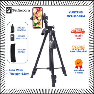Chân đế điện thoại, chân đế máy ảnh, tripod  Yunteng VCT 5208RM kèm phụ kiện remote từ xa