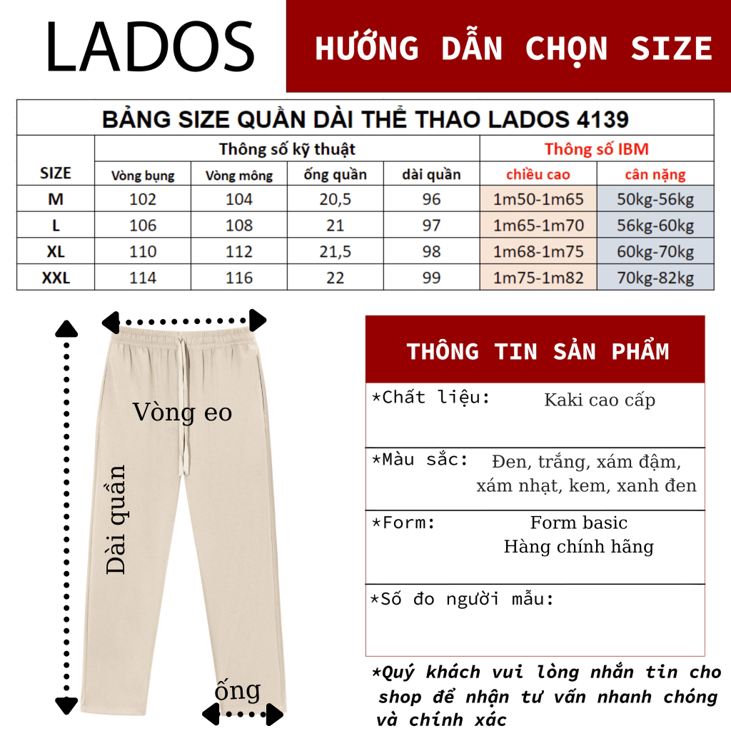 Quần dài nam lưng chun LADOS-4139 chất vải kaki lạnh cao cấp form basic dễ phối đồ phong cách Hàn Quốc | BigBuy360 - bigbuy360.vn