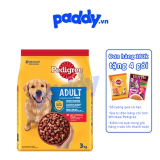 [3kg] Hạt Pedigree Cho Chó Trưởng Thành - Bò & Rau Củ