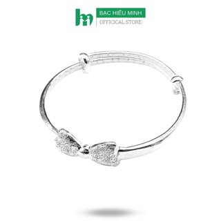 Lắc Tay Trẻ Em Bạc Hiểu Minh LTE064 Dạng Kiềng Nơ Xinh Bảo Hành Vĩnh Viễn