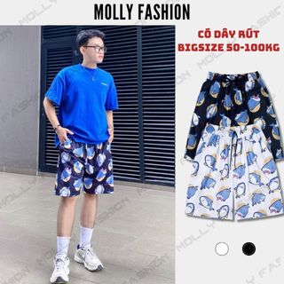  Quần short hoạt hình SHARK - ĐÊM có DÂY RÚT LƯNG - unisex nam nữ đi chơi mặc nhóm Molly Fashion
