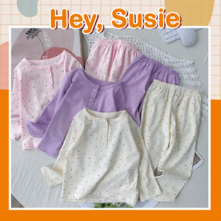 Set Bộ Đồ Chấm Bi Dài Tay Cho Bé Gái Size 8-18kg Hey Susie S6328