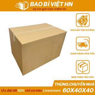  60x40x40 Thùng giấy carton to hộp giấy chuyển nhà size lớn - Bao Bì Việt HN 
