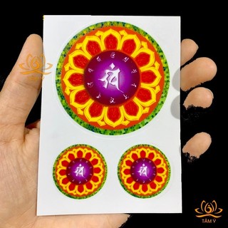 Miếng dán (COMBO 5 TẤM) Decal Phật Đảnh Tôn Thắng Đà-ra-ni