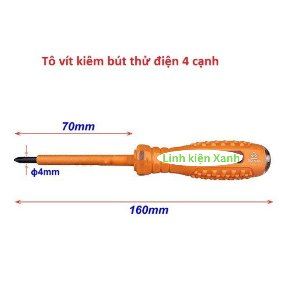 Bút Thử Điện kiêm tô vít 4 cạnh
