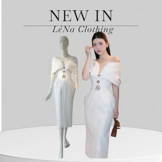 Đầm maxi trễ vai đi tiệc sang trọng kèm tag LeNa