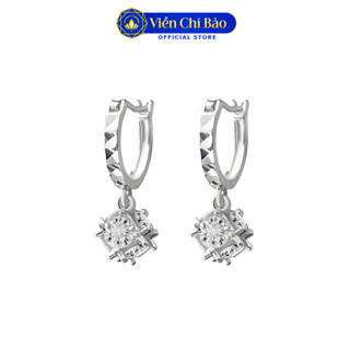 Bông tai bạc nữ quả cầu lấp lánh móc tròn  bạc 925 - Viễn Chí Bảo B400003