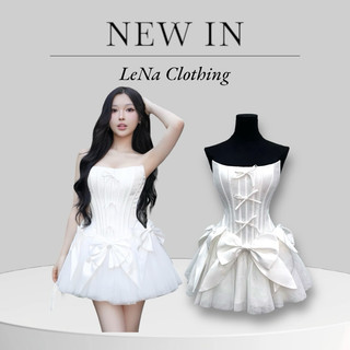 Đầm xoè cúp ngực LéNa phối lưới nơ tiểu thư