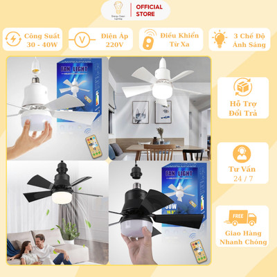 Đèn LED Tích Hợp Quạt Energy Green Lighting Q-5240 - Đui E27 - Trang Trí Phòng Khách / Phòng Ngủ