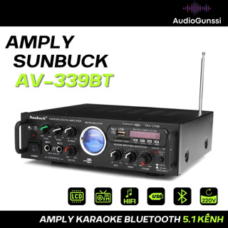 Amply Karaoke Bluetooth Sunbuck 339BT, Amly Nghe Nhạc 12V/220V Dùng Cho Gia Đình Và Trên Xe Oto, Ampli 12V Cao Cấp