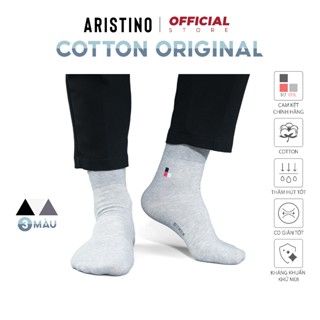 Tất, vớ nam cao cổ ARISTINO Bizmen 100% cotton tự nhiên, co giãn 360 độ, khử khuẩn - CO.01