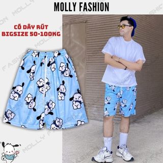  Quần short hoạt hình POCHACOO có DÂY RÚT LƯNG - unisex nam nữ đi chơi mặc nhóm Molly Fashion