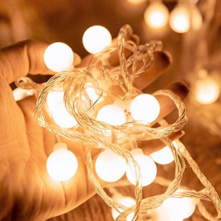 10M Dây Đèn Trang Trí Bóng Led Tròn Màu Vàng Nắng, Đèn Trang Trí Nhà Cửa, Đèn Noel
