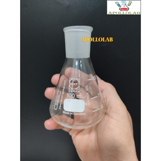 [Duran Biohall Đức] Bình tam giác 100ml 250ml 500ml 1000ml CỔ NHÁM 29/32, 24/29