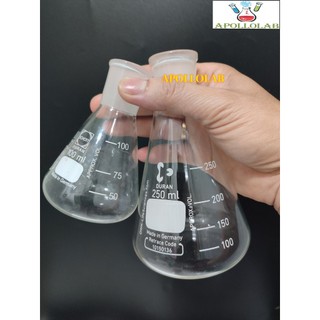 [Duran Biohall Đức] Bình tam giác 100ml 250ml 500ml 1000ml CỔ NHÁM 29/32, 24/29