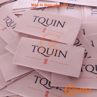 100c Nhãn Mác Quần Áo, Thời Trang, Nhãn In chất liệu mác Satin - In Theo Yêu Cầu