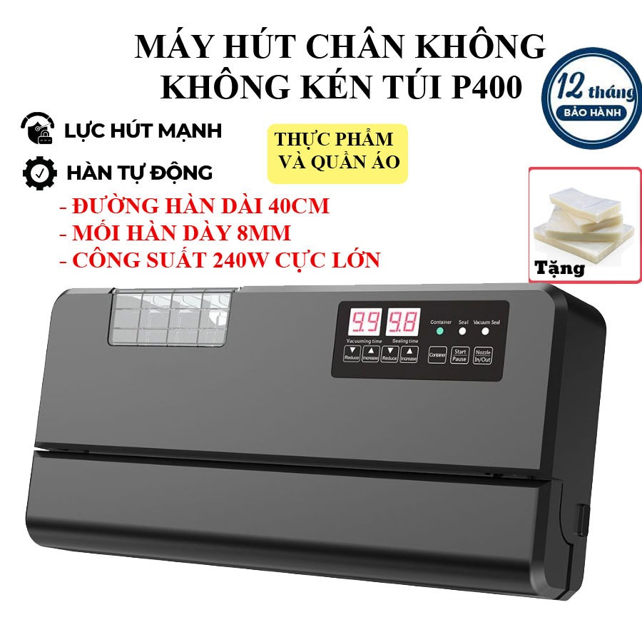 Máy Hút Chân Không GUNSSI P400 [Tặng Túi] Đường Hàn 40cm, Hút Đồ Khô Và Ướt, Bền Khỏe, may hut chan 